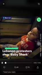 英文｜'Baby Shark' song becomes rallying cry in Lebanon
